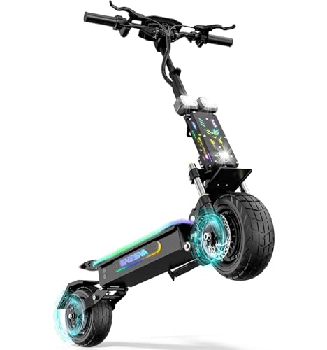 Electric Scooters Adults- 5600W Dual Motor, 45 MPH Fast Escooter 55 Miles Long Range Battery E Scooter for Adults, 11 Inches Off Road Tires Foldable E-Scooters Black