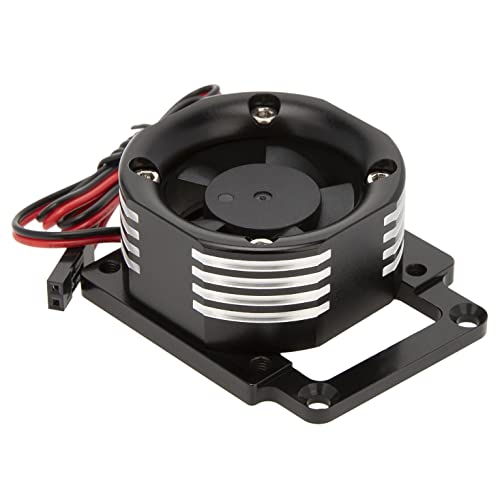 Image of DKKY RC Motor Cooling Fan Heatsink 21000 RPM for Traxxas 1 /8 4WD Sledge Motor with LED Light, Black