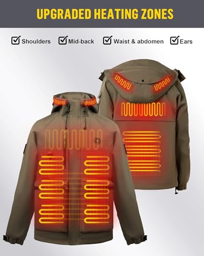 Heated Jackets for Women with 10000mah Battery, Heated Coat for Women Waterproof Windproof Heated Hoodie for outdoor4