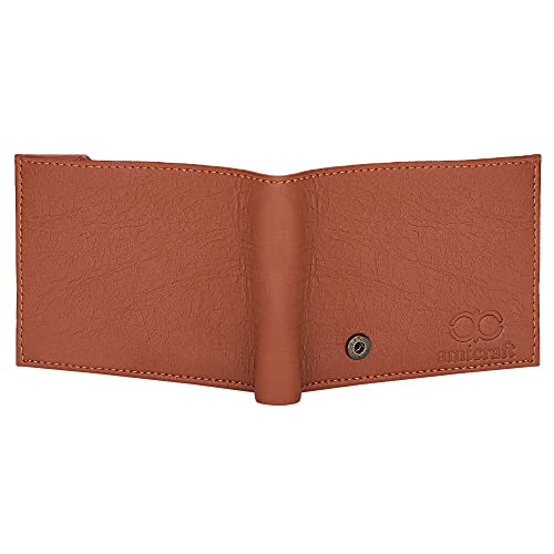 Image of Amicraft PU Leather Gift Combo Set|Gift Set For Mens & Boys Tan Wallet for Men 4 Card Slots PU Leather Formal & Casual Black Belt Free Size Upto 42 Inches|(Black)