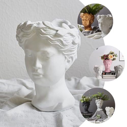 Pot de fleurs visage blanc idée cadeau déco originale succulentes - 8