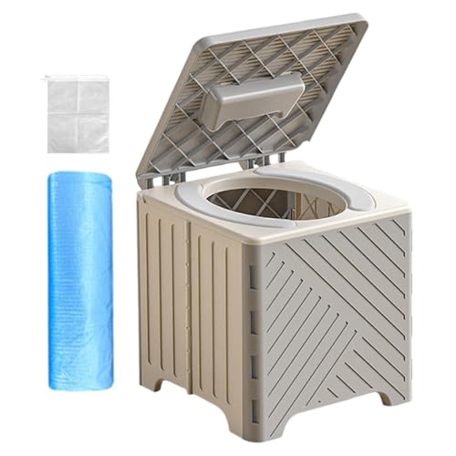Inodoro de camping – PP, 9,06 x 9,06 x 8,66 cm, estructura plegable para inodoro portátil | Cómoda de viaje compacta con diseño antideslizante, asiento para orinal para camping, viajes en