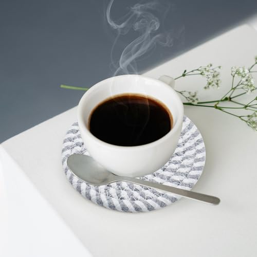 image for ABenkle Drink Coasters with Holder Set of 10, Cotton Woven Absorbent C