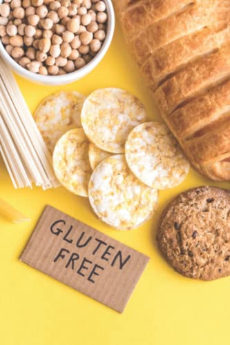 Yellow Background with cardboard Gluten Free sign: Blank Lined Journal/Notebook/Poetry/Lyric Book
