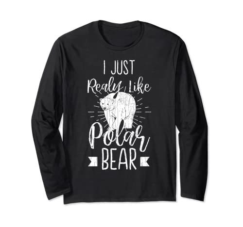 Mi piace molto Polar Bear Funny Graphic Maglia a Manica