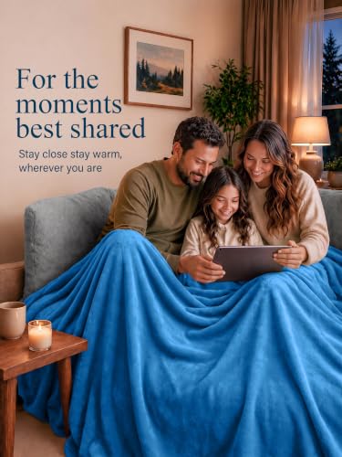 Image of Utopia Bedding Soft Fleece Bed Blanket Queen Size Royal Blue (90x90 Inch)