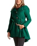 Steve Madden Women's Single Breasted Wool Coat, Green, Small