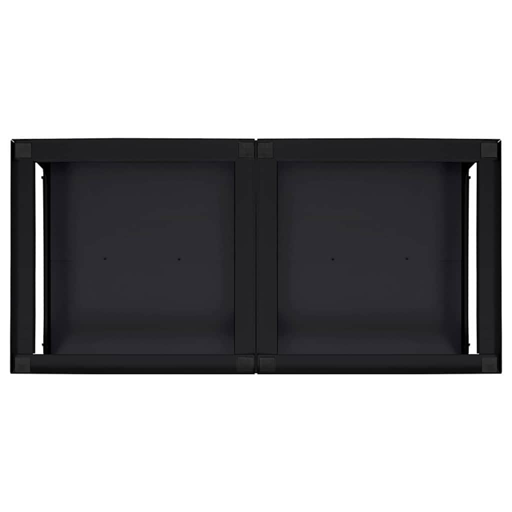 Waschmaschinen-Podest aus Stahl Schwarz 124,5 x 61,5 x 32,5 cm 2-teiliges Untergestell für Waschküche mit verstellbaren Füßen, Antivibration und verbesserter Ergonomie
