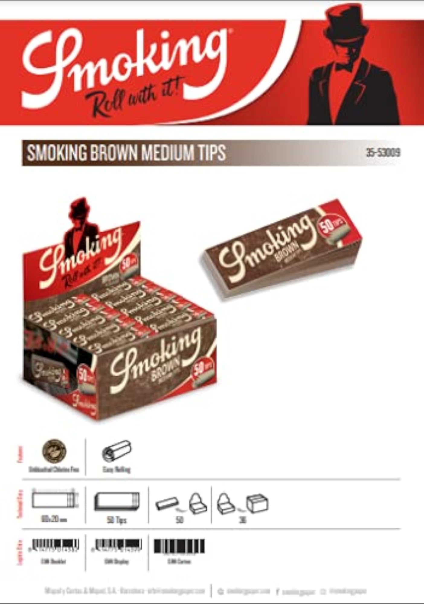 SMK King Size Unbleached Rolling Paper with Pure Hemp Papers