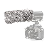 Paravientos Peludo de Lana Gris para Micrófono de Exterior Movo WS-G3 para Micrófonos Grandes de Cañón de hasta 7' X 55 mm (L x D)
