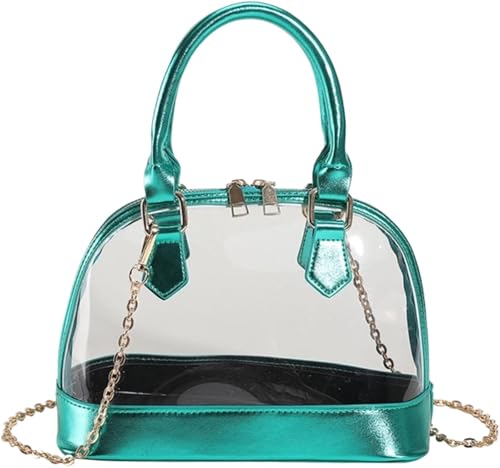 Clear Purse Stadium Approved Clear Crossbody Shoulder for Women Handbag Purses for Concerts Sports Events Festivals(Green)