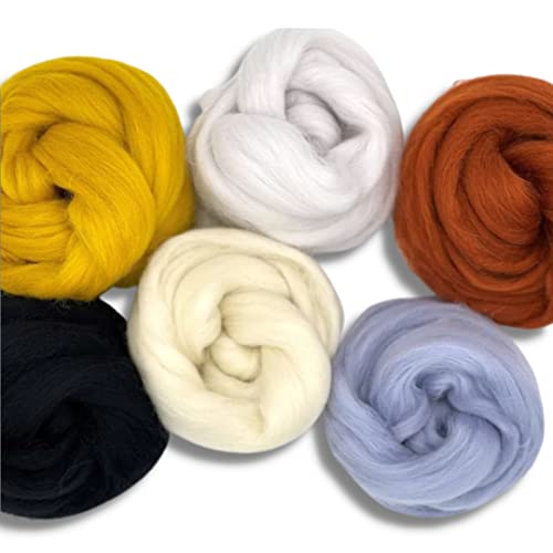 Image of Revolution Fibers Dyed Wool Roving Top | Corriedale Collection of Unspun Fiber | Perfect for Hand Spinning, Needle Felting, Weaving and Crafting (Soothing Elements)