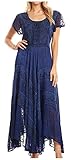 Sakkas 1322 Marigold Embroidered Fairy Dress - Navy - S/M