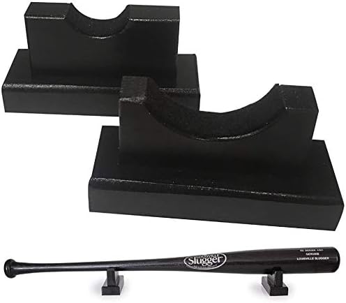 Solid Maple Baseball Bat Horizontal Desk Display (Black)