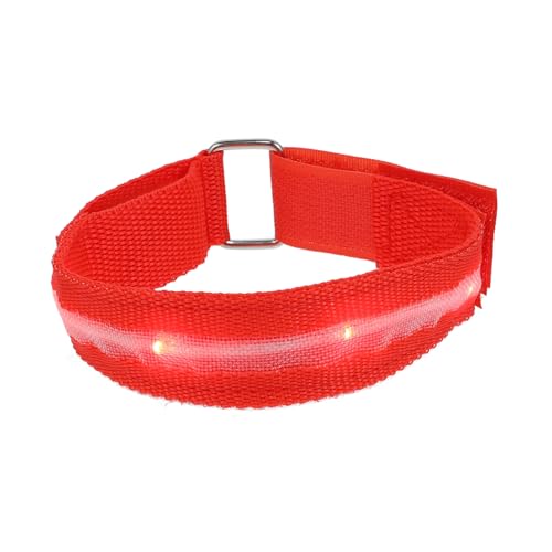 ifundom 1Pc LED Glowing Arm Belt High Visibility Night Running Bracelet for Safety Outdoor Activities for Running Cycling and Walking Red