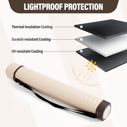 DEWEL Document Tube, Expanding Poster Tube, Drawing Storage 25.2"-42.5" inches, Adjustable with Carrying Strap Waterproof and Light-Resistance Telescopic Poster Carrying Case (Purple, L Size) by DEWEL - Used condition - Image 3