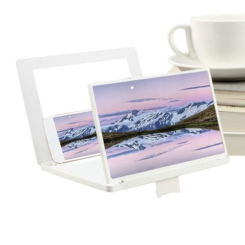 Amplificador de pantalla de teléfono | Amplificador de proyector de 12 pulgadas, lupa de pantalla de ángulo ajustable 3D HD para smartphone con espejo y soporte plegable, para video, TV, juegos