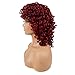 AIDUSA Short Loose Red Curly Wig Afro Synthetic Wig Natural Half Short Wigs for Black Women Fluffy Red Wig Weave Curly Wigs with Bangs for Women (Red)