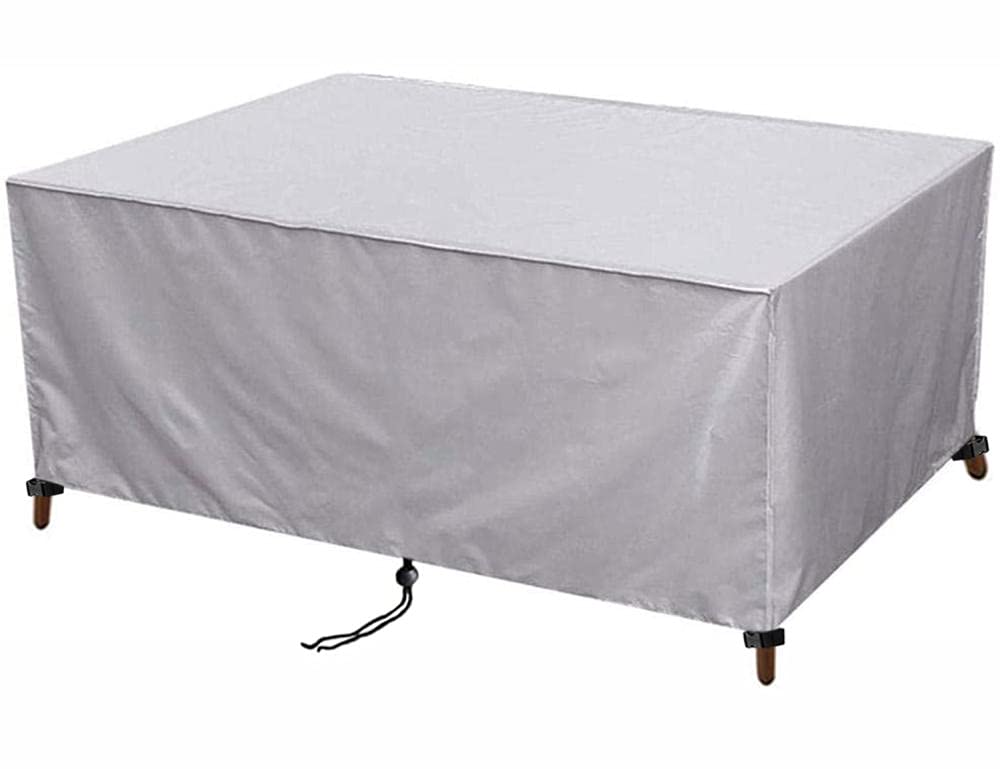 Garden Furniture Covers,360x160x100cm(141.7x63.0x39.4in) Rectangular Patio Table Cover,420D Heavy Duty Oxford Tear-Resistant ，Waterproof, Anti-UV, for Outdoor Rattan Patio Furniture Cover， Silver