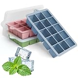 🍹Einfach zu bedienen, Multifunktions-DIY: Anwendbar auf -104℃-446℃/-40ºC~230ºC, weiche Silikonmaterialien reißen nicht oder brechen auch nach langem Einfrieren. Dieses Set von Silikon-Eiswürfelschalen ist nicht auf die Herstellung von Eis beschränkt, es ist auch ideal für die Herstellung aller