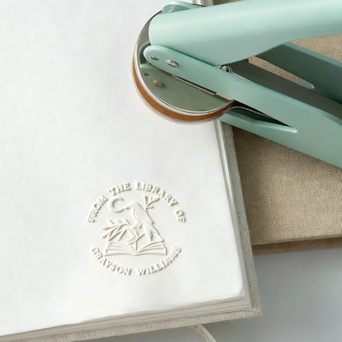 Custom Book Embosser – Personalized Library Embosser Stamp with Metal Carving Molds, from The Library of Design, Ideal Christmas Gift for Book Lovers, Teachers & Students