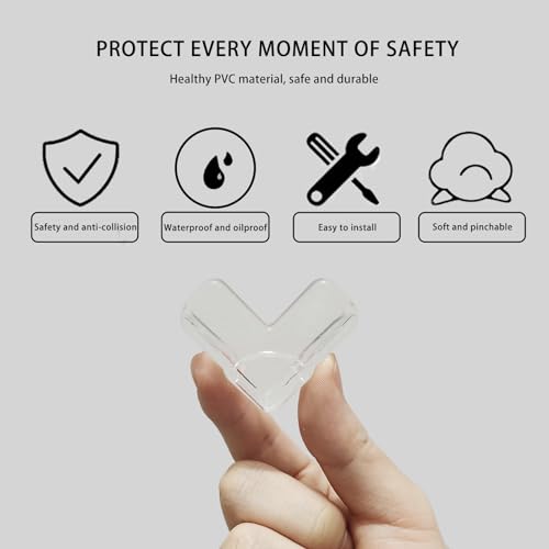 Image of Baby proofing Corner Guards L (12pcs) - Clear Table Corner Protectors and Bumpers for Complete Corner & Edge Safety!