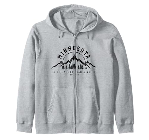 Minnesota The North Star State USA America Souvenir Zip Hoodie