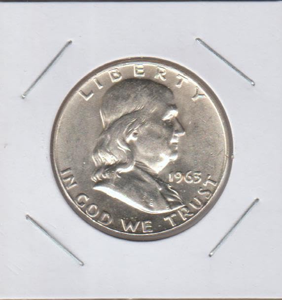 1963 D Franklin (1948-1963) Half Dollar Choice About Uncirculated Details