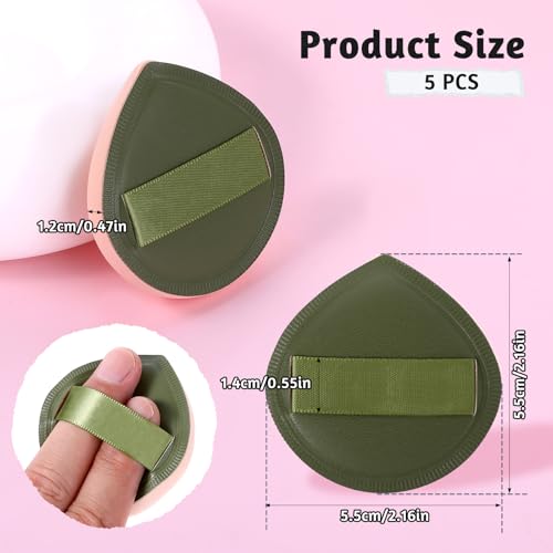 ZEYIYER 5 PCS Foundation Sponge, Powder Puff, Korean Makeup Sponge, Cushion Puff for Foundation and Powder, Fluffy Teardrop Latex Foundation Applicator for Liquid Cream Powder