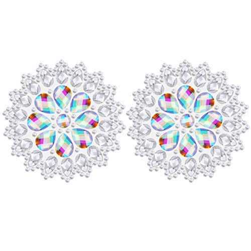Preisvergleich Produktbild NONE Nippelaufkleber Selbstklebende Kristallaufkleber Funkelnde Rave Pasteten Strass Nippelabdeckungen für Frauen 1 Paar