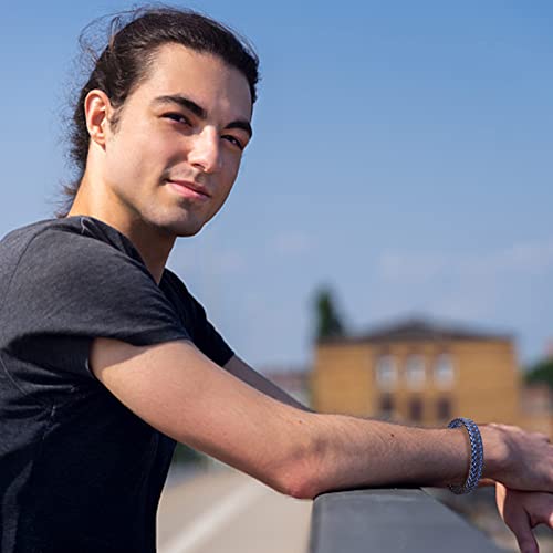 Mens Leather Bracelet Bangle Wristband With Black Stainless Steel Ornaments, To My Son I Love You Mens Bracelet For Mens Gifts Graduation Gift #TOP3