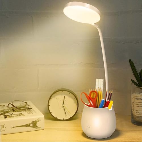 Consejos para Comprar Lamparas de Escritorio Walmart que Puedes Comprar On-line. 42 Salandens Lampara de Escritorio, Lampara de Mesa Con Brazo Flexible de 360°, Lampara Led Con 3 Luces Regulables, Blanca, Cálida y Blanca Cálida (Estilo 2)