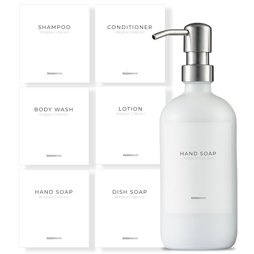 MaisoNovo Wasserdichte Etiketten für Flaschen Modernes Design – 6er-Mixpack