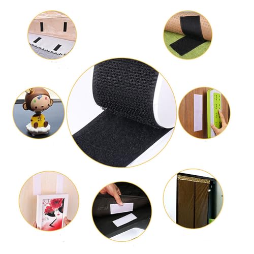 Image of Hook and Loop Sheet Couch Cushions Double Side Adhesive Sheets 5.9 in x 5.9 in Tape Large Black Outdoor Cushion Fasteners Pads Strips for Patches Furnitur, 8 Pairs