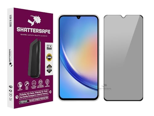 Image of Anti-Spy Privacy Tempered Glass Compatible For Samsung Galaxy A34 5G / A24 [Pack of 1]. Anti-Scratch, Edge-to-Edge Protection With Easy Installation Kit & Case Friendly Fit.