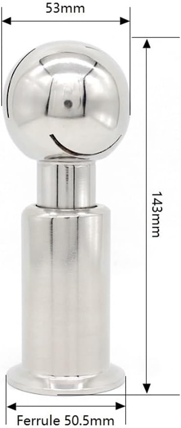 1pc 1.5" Tri Clamp SUS304 Stainless Steel Rotary Spray Cleaning Ball for Efficient Tank Cleaning in Pharmaceutical