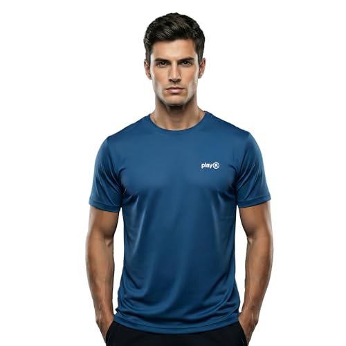 Image of playR Men Adult Core Run Tee - Activewear DRIVENT Lightweight Breathable T-Shirt for Men, Sports Tee for Gym, Running, Workout, Training, Fitness & Casual Everyday Wear Comfort - All-Season