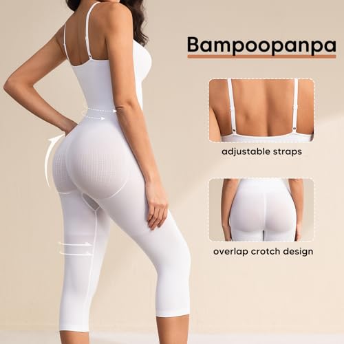 Image of Tummy Control Bodysuits Full Body Suit Shapewear One Piece Capri Jumpsuits for Women