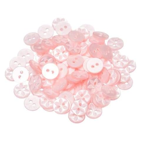 Simply Sew Crafty™ - 100 x Star Baby Buttons - Various Sizes 11mm, 14mm or 17mm - Pink Blue Lemon Mint White Lilac Cream (Pale Pink, 17mm) Cover