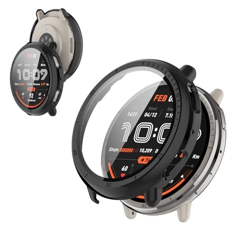 For Amazfit Active 2 �P�[�X �ی�P�[�X �J�o�[�yKONXISA�z�X�}�[�g�E�H�b�` �P�[�X+�t�B���� ��̌^�iPC�P�[�X+�����K���X�t�j���E�ȒP �����ߗ� �C�菝�h�~ �Ռ��z�� �����[�d�\ �S�ʕی� Amazfit Active 2 