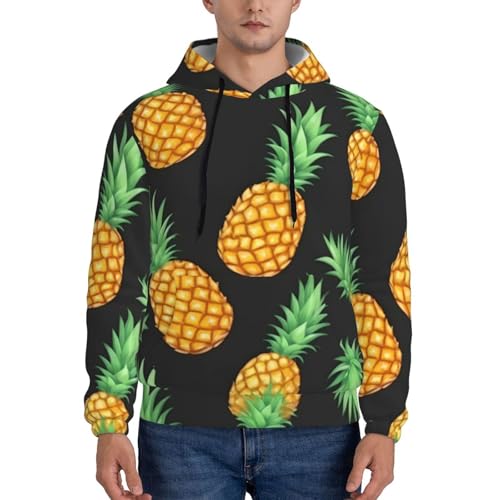 Pull à capuche homme imprimé ananas avec coupe fluide et confortable