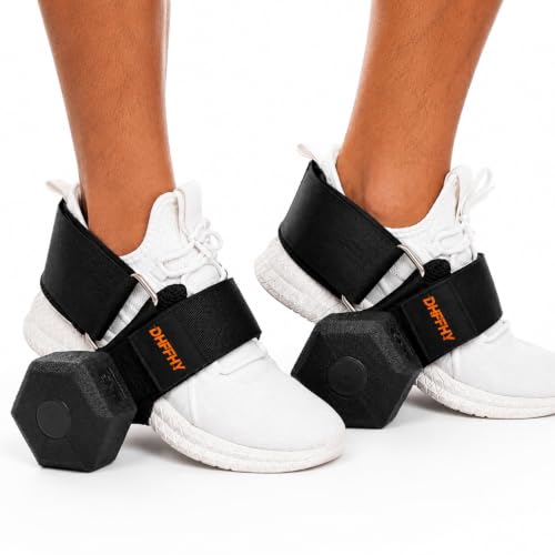 2PCS Monkey Foot Dumbbell Attachment for Glute Kickbacks & Leg Workouts Adjustable Ankle/Foot Strap for Home Gym Dumbbell Lifting Attachment for Hamstring Curls Foot Weight Training Equipment - Black