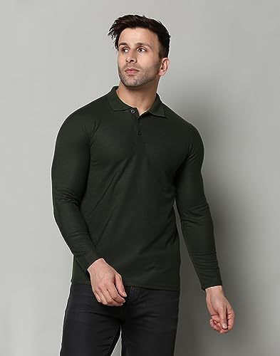 Image of INKKR Full Sleeve Men's Solid Polo Neck T-Shirt Combo