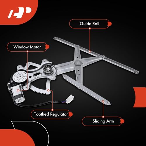 A-Premium Power Window Regulator with 2-Pin Motor Front Driver Side Compatible with Toyota Camry 2002-2006, Sedan, without Auto Up Feature, Front Left Driver Side - Thumbnail 6