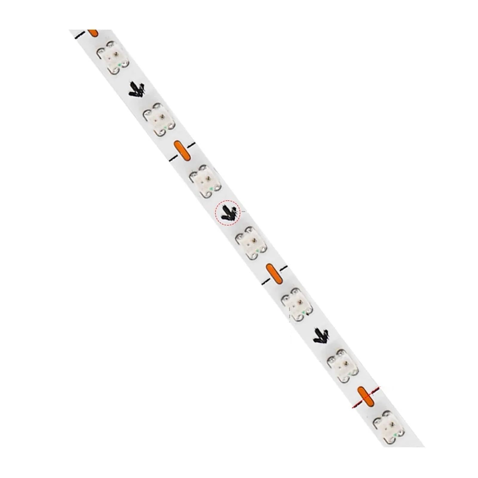 Tira de LED ultra estrecha WS2812B de 2,7 mm, 2020 SMD 160 LED/M Cinta de luz RGBIC direccionable individualmente DC5V 12V(DC5V,4m)