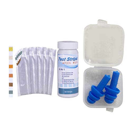 Tiras de teste de piscina homozy 6 em 1 com fita de teste de cloro para mergulho, SPA, piscina, pH,