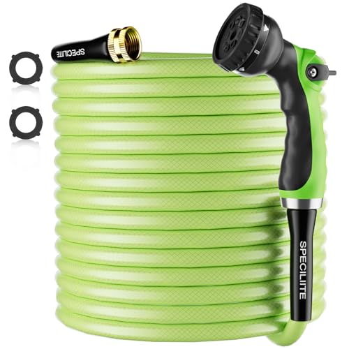 SPECILITE Flexible Garden Water Hose 200 Ft, Heavy Duty, Lightweight and Leak-Proof Pipe× 1/2 In,
