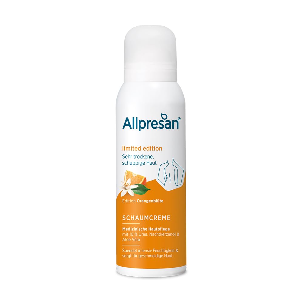 Allpresan Limited Edition - ORANGENBLÜTE - Körper Schaumcreme für sehr trockene bis schuppige Haut mit belebendem Orangenblüten-Duft, 125 ml