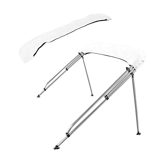 image for MSC 3 Bow 4 Bow Bimini Top Boat Cover with Rear Support Pole and Stora