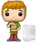 POP Scooby Doo - Shaggy with Sandwich Funko Vinyl Figure (Bundled with Compatible Box Protector Case), Multicolor, 3.75 inches